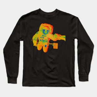 NASA Astronaut in Yellow, Orange, Blue and Green Colors Long Sleeve T-Shirt